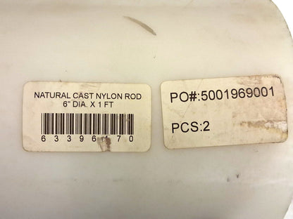 Pro Natural Cast Nylon Rod 6" dia x 1ft Long 5508091