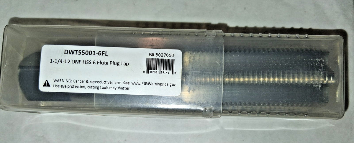 Drill America Plug Tap 1-1/4"-12 UNF HSS DWT55001