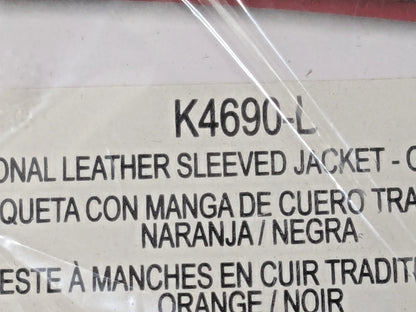 Lincoln Bright FR Cloth Welding Jacket w/ Leather Sleeves Large K4690-L