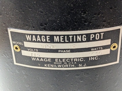 Waage Electric 3 Qt Dip Coat Pot 8"Deep X 5-1/2"ID 1000W 115V WP7A-19-1