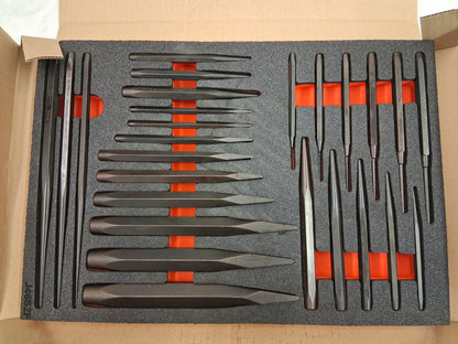 Pro Punch & Chisel Set 26pc 1/4 - 1-3/16" Chisel 1/16 - 3/8" Punch J46S2K-OLD