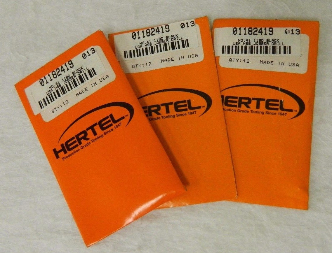Hertel Jobber Drills 36-Pack #41 Dia. x 2-3/8" OAL 118° HSS  01182419