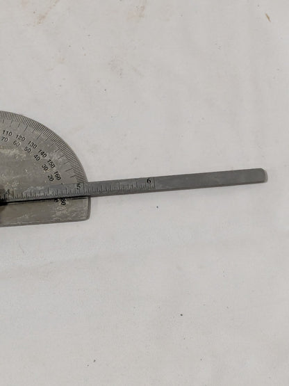 Steel Protractor and Depth Gage: 0 to 6" Rule Measurement Range, 0 to 180° PDG/6