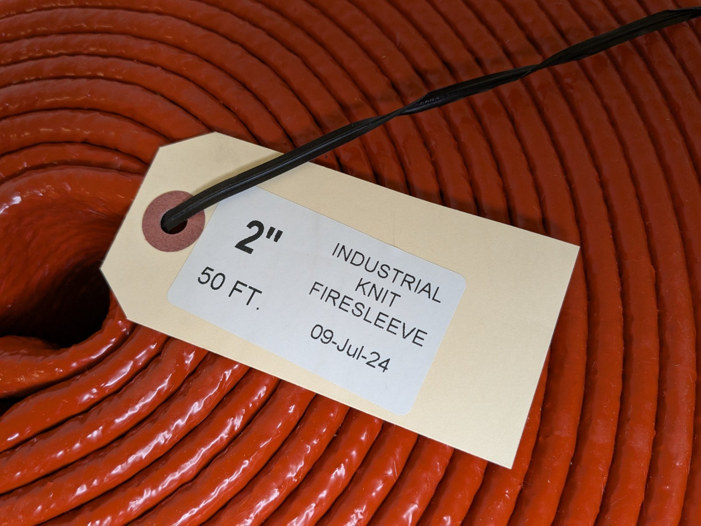 Atlantex Industrial Pyrotex Knit Firesleeve 50 Ft x 2 In Red / Orange PT32100-10