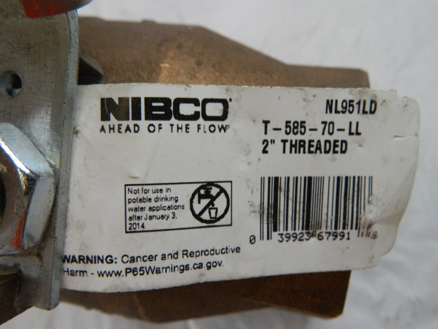 NIBCO Standard Manual Ball Valve: 2" Pipe, Full Port NL951LD
