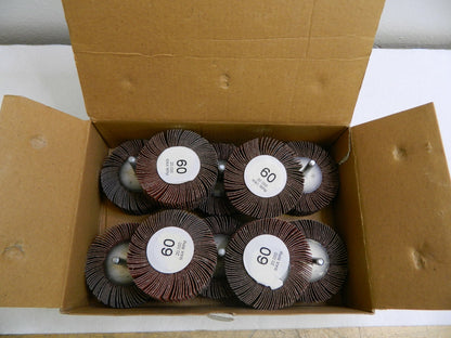 Pro Mounted Flap Wheels 10Pk 3" Dia 1" Face Width Aluminum Oxide Coated 64706039