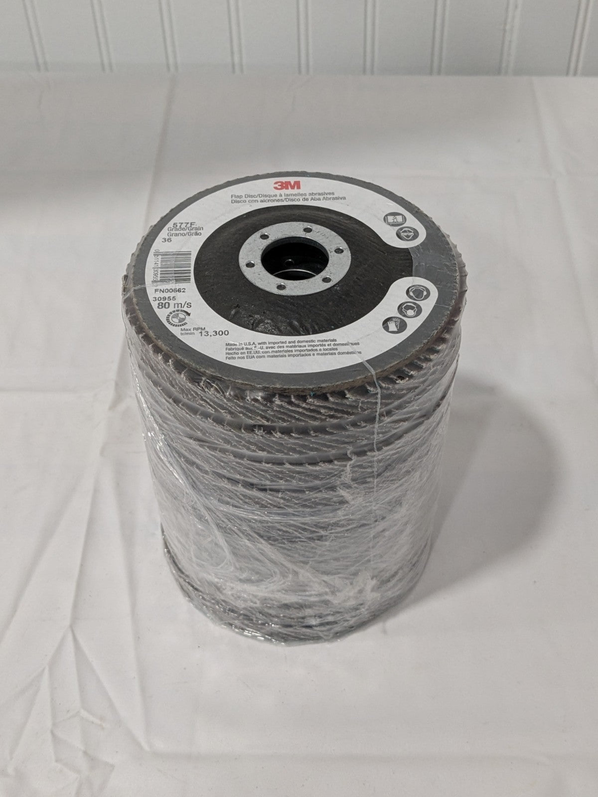 3M Flap Disc: 4-1/2" Dia, 7/8" Hole, 36G, ZA, Type 27 Qty 10 7010363142