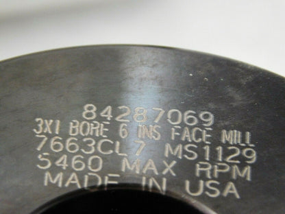 Hertel Square-Shoulder Face Mill 3" CD x 1" Bore 5460 RPM 6 Inserts 84287069
