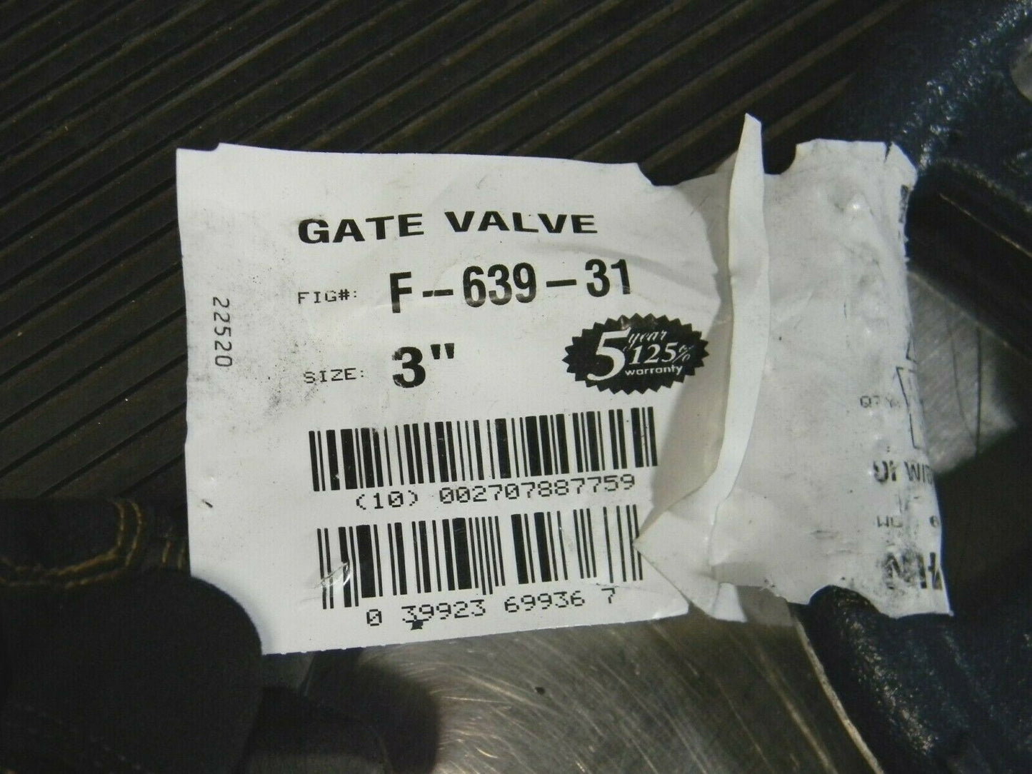 Nibco 3" Ductile Iron Gate Valve Class 150 Flanged-Raised Face NHA701F Dama
