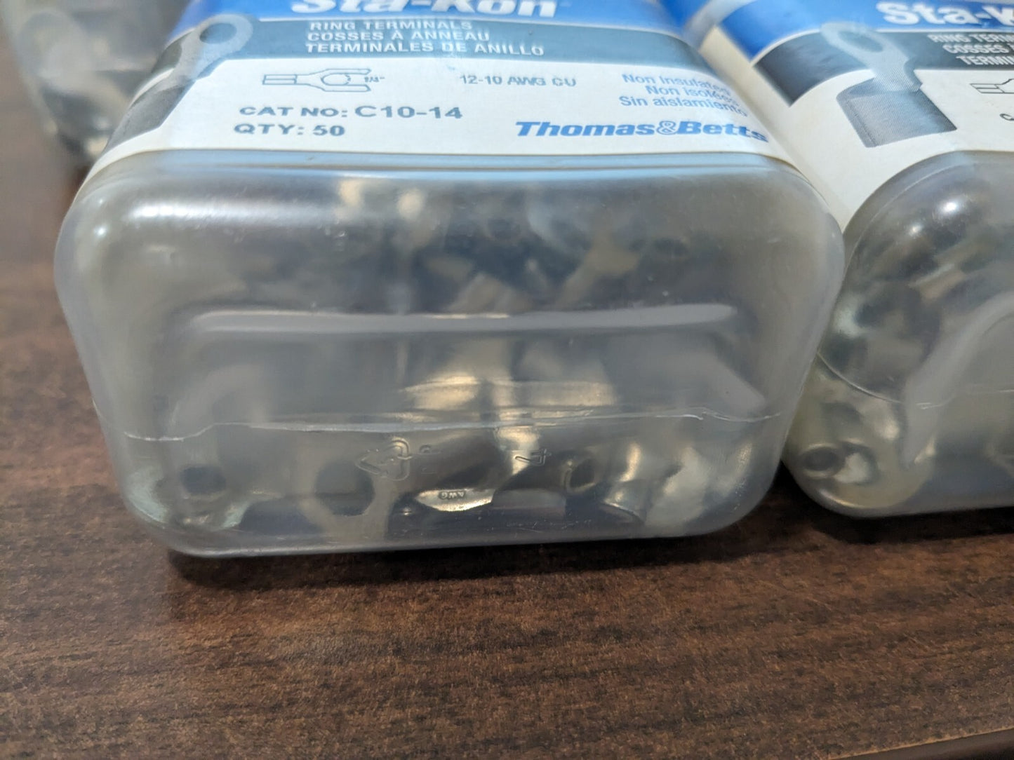 THOMAS & BETTS D 250pc Shaped Ring Terminal Non-Insulated12 to 10 AWG C10-14