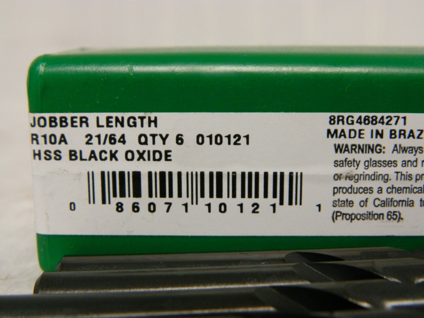 Precision Twist Drill High Speed Steel Jobber Drill 21/64" 118° Qty 6 01012