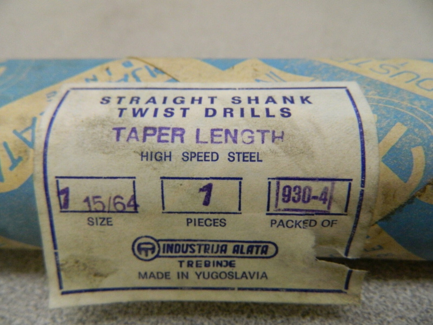Industrija Alata HSS Straight Shank Twist Drill 1-15/64" 2Fl  01401157