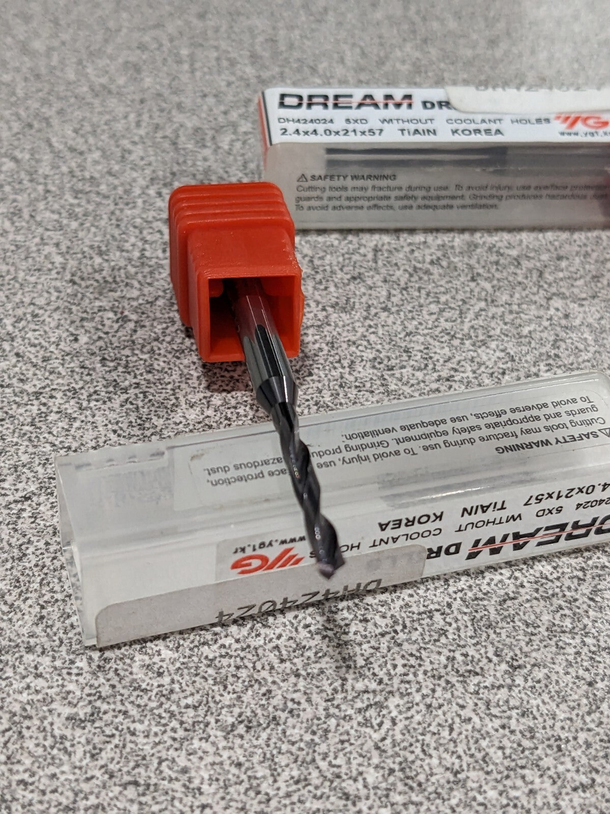 YG1 2.4 mm Carbide Dream Drill (5XD) Metric, Long Qty 2 DH424024