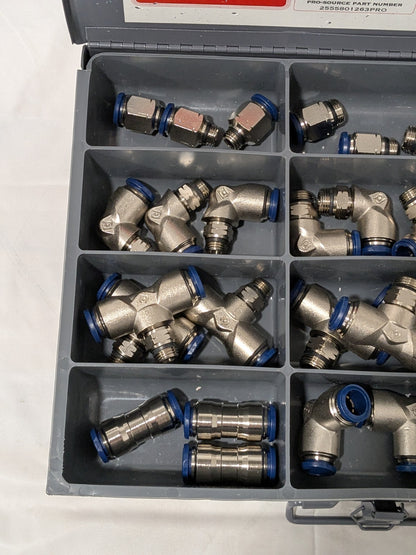 PRO-SOURCE 36 Piece, Push to Connect Fitting Kit: 1/2" Tube 2569601236PRO