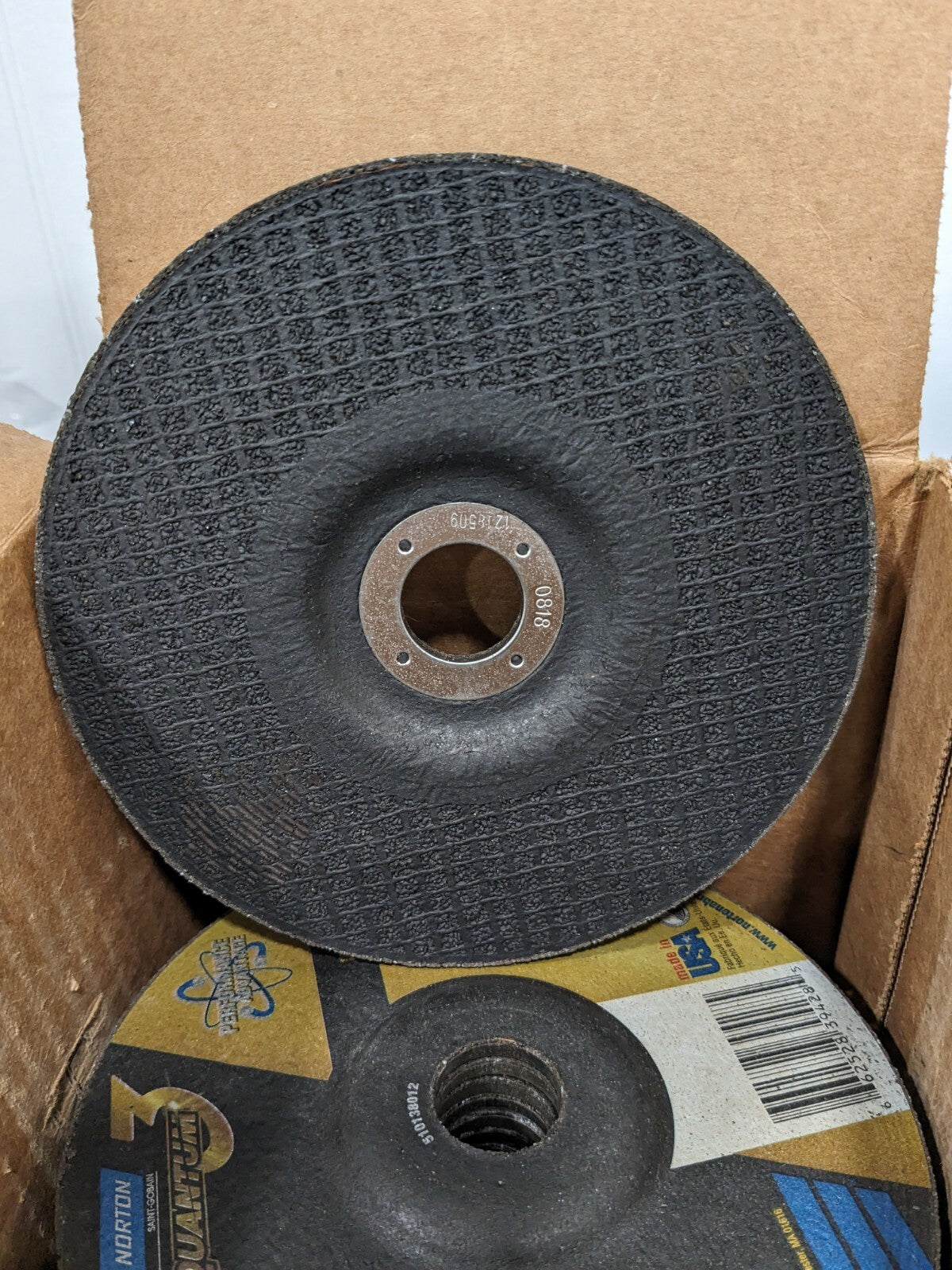 NORTON Grinding Wheel: T27, 6" Dia, 1/8" Thick, 7/8" Hole Qty 19