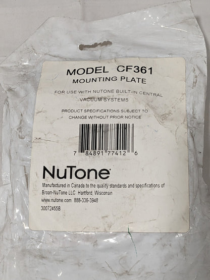 Nutone Built-In Central Vacuum Mounting Plate Part CF361
