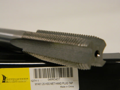 Interstate HSS Standard Hand Tap M14x1.25 Metric Fine D4 4-FL Qty 2 04993457