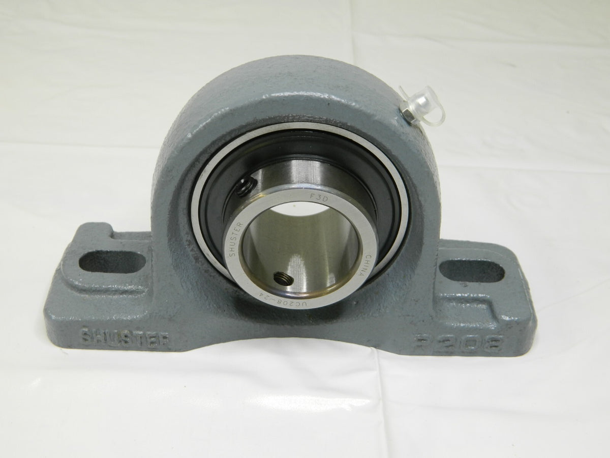 Shuster Ball Bearing Pillow Block UCP208-24, 1-1/2" ID, 7-1/4" OAL 05607070