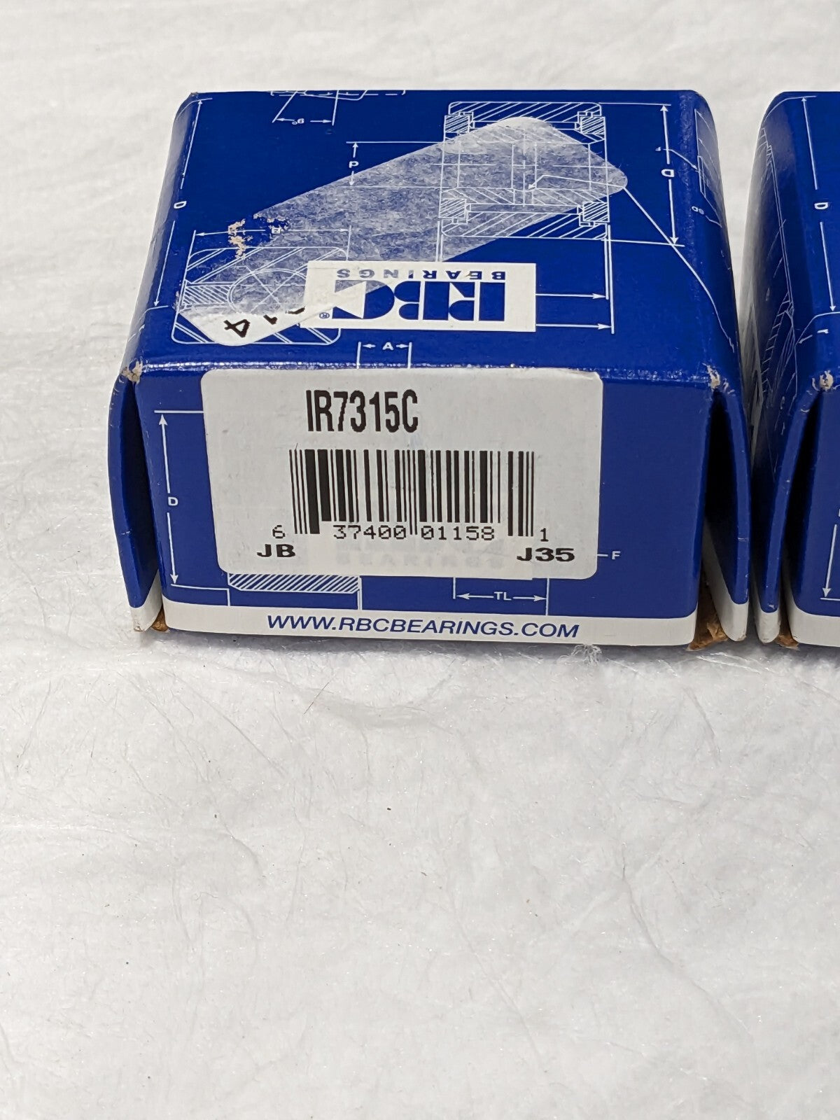 RBC Needle Roller Bearing: 1.5" Bore Dia, 1.75" OD, 1.26" OAW Qty 2 IR7315C