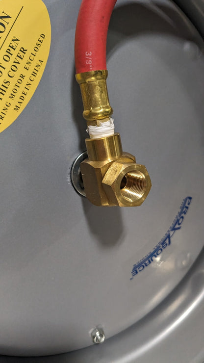 PRO-SOURCE Hose Reel with Hose 3/8" ID x 50' Spring Retract 300 psi Damaged