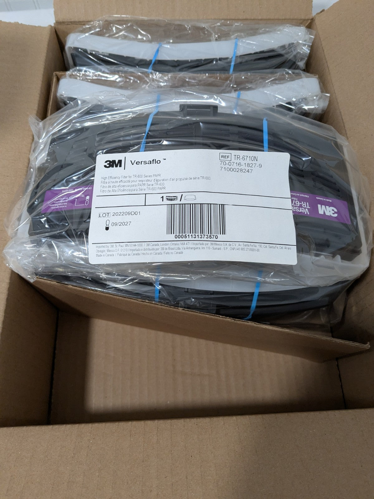3M Pack of (5), Particulate Protection PAPR HEPA Filters 7100028247
