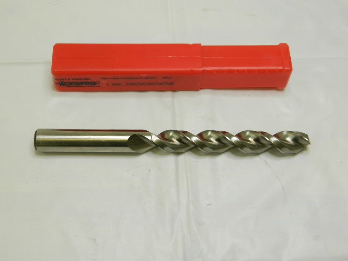 Accupro Parabolic Jobber Drill Bit 19/32" x 4-3/4" x7" Cobalt 2FL