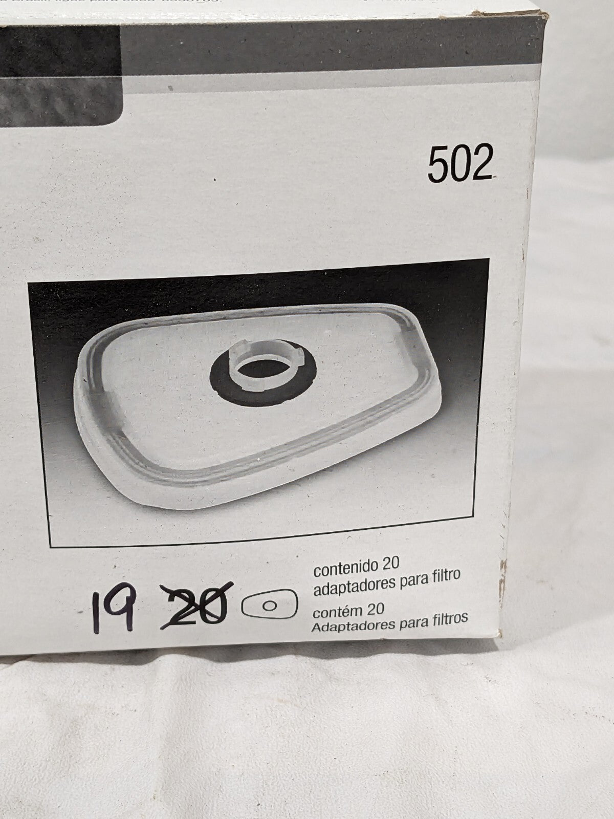 3M Facepiece Filter Adapter: White, for Half &amp; Full Facepieces Qty 19 700000