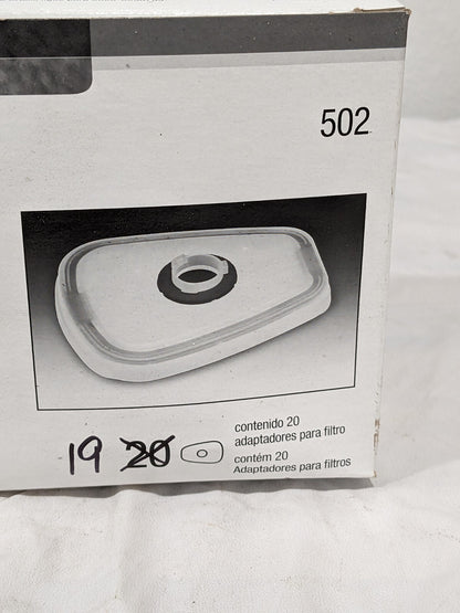 3M Facepiece Filter Adapter: White, for Half &amp; Full Facepieces Qty 19 700000