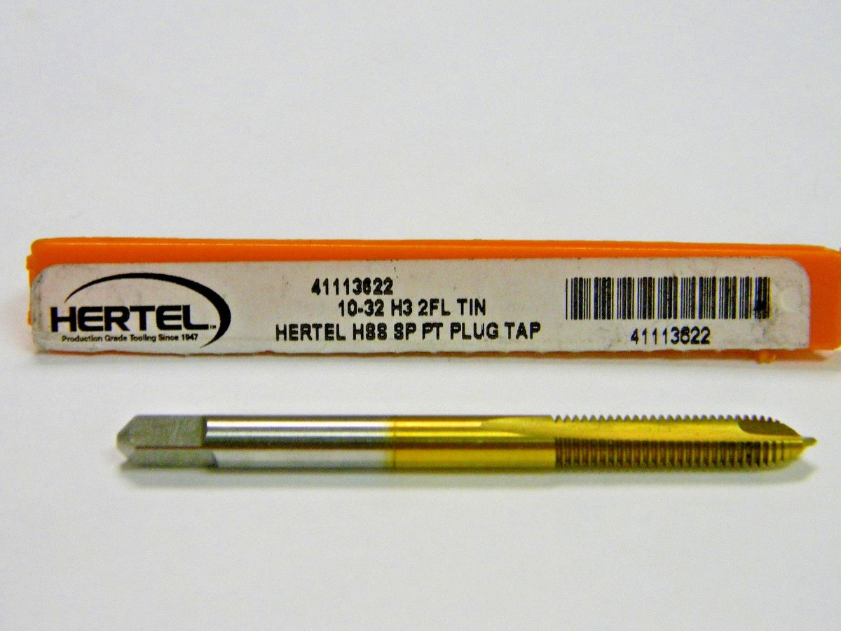 Hertel High Speed Steel Spiral Point Tap 2FL Tin Finish Pack of 10  41113622