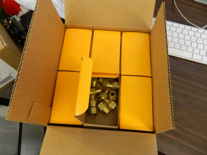 PARKER qty 180 pcs Brass Flared Tube Short Nut: 3/8" 5/8-18 Thread 41FS-6