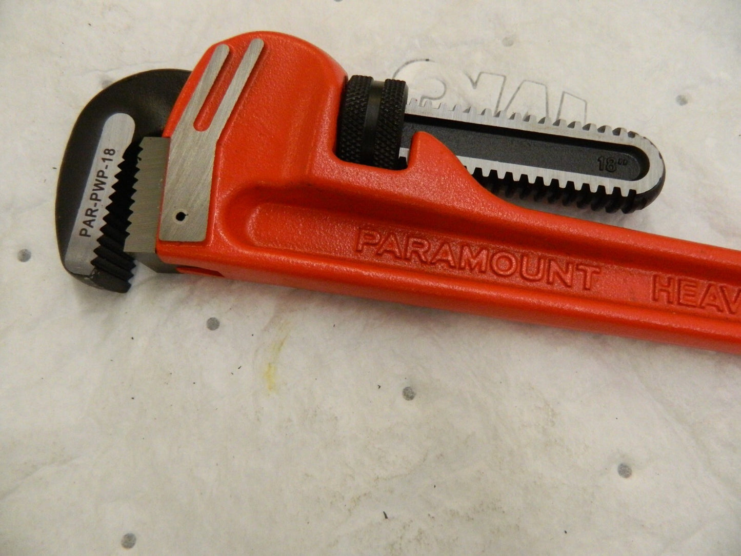 PRO-SOURCE Straight Pipe Wrench: 18" OAL, Cast Iron PAR - PWP-18