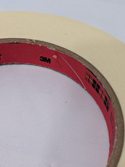 Scotch Masking Tape: 12 mm Wide, 60 yd Long, 5.8 mil Thick, Tan 7100056193