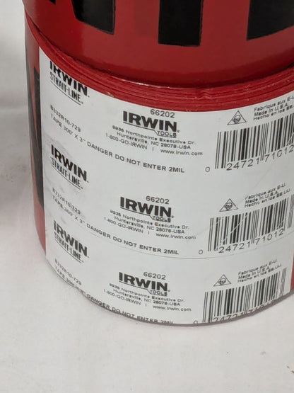 Irwin Barricade Tape: "Danger - Do Not Enter" 3"X300' Box of 4 66202