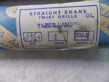 Industrija Alata Twist Drill 1-7/64" 118º 2FL HSS Spiral Flute 01401074