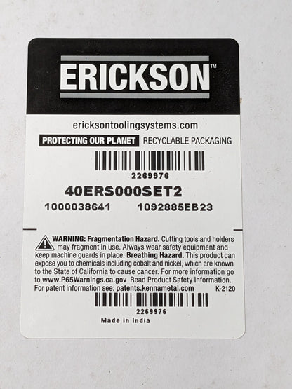 ERICKSON 28 Piece Collet Set ER40 1/8 to 1" Cap 40ERS000SET2 2269976 INCOMPLETE