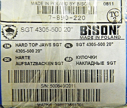 Bison Toolmex Bison Hard Top Jaw for 20" Independent Chuck Qty 1 Pc 7-890-220