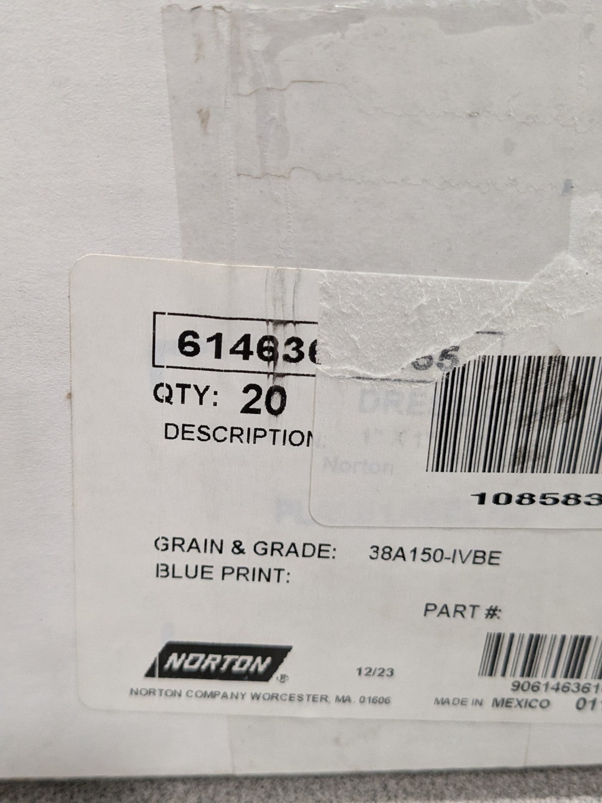 (20) Norton 150 Grit Aluminum Oxide Square Dressing Stick 8 x 1 x 1 61463610455