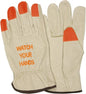 MCR Size M General Protection Work Gloves Uncoated Beige/Orange QTY 24 Pairs