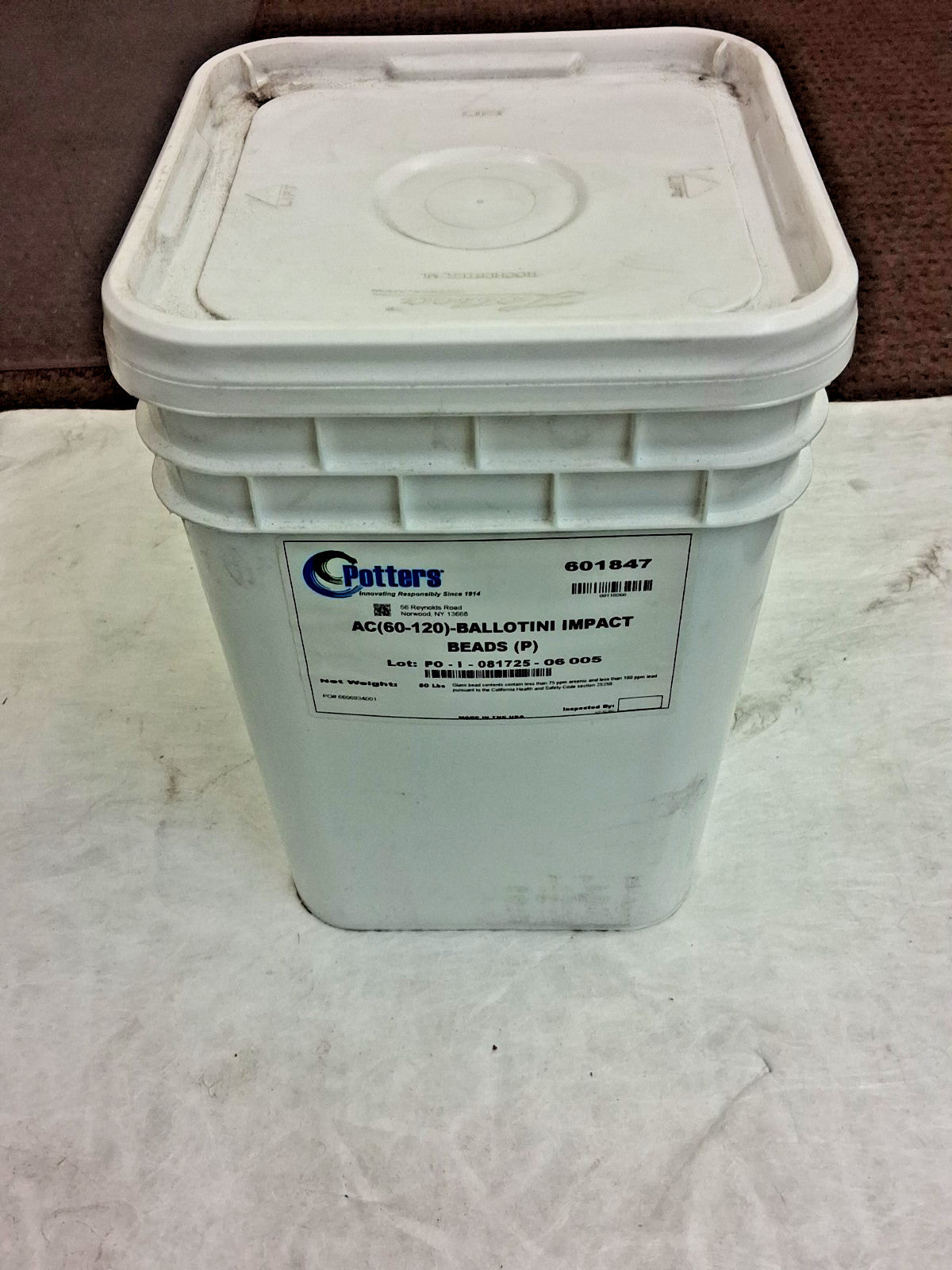 Pro Abrasive Blasting Media Medium Grade Glass Bead 50lbs bucket 601847