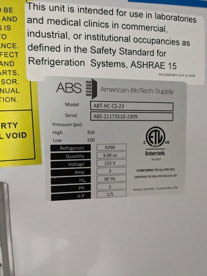 American Biotech Supply Glass Door Chromatography Refrigerator PARTS / REPAIR