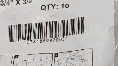 10 PACK PROFLO 3/4" Copper Press x MPT Brass Adapters PFXPPMAF