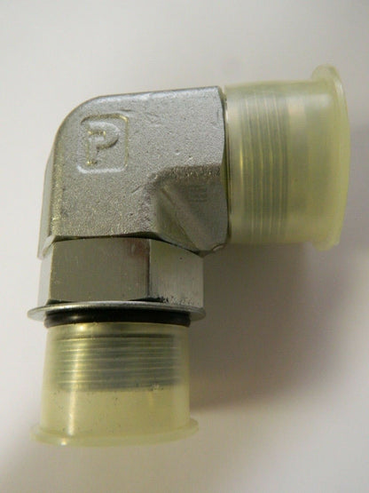Parker 90° Elbow 1-1/4" NPTF Male x 1" Flare Fit ST Male Fitting QTY 2