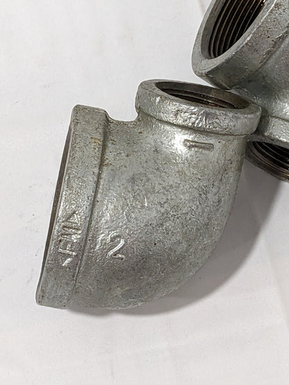 B&K MUELLER Malleable Iron Pipe 90 ° Reducing Elbow 2 x 1" Fitting Qty 2 510-185