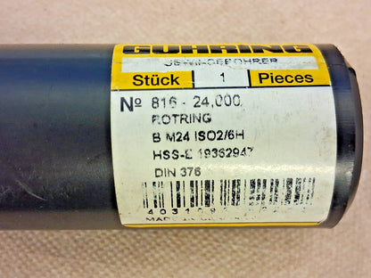 Guhring Spiral Point Tap Plug Chamfer M24x3 Metric 4Fl 9008160240000