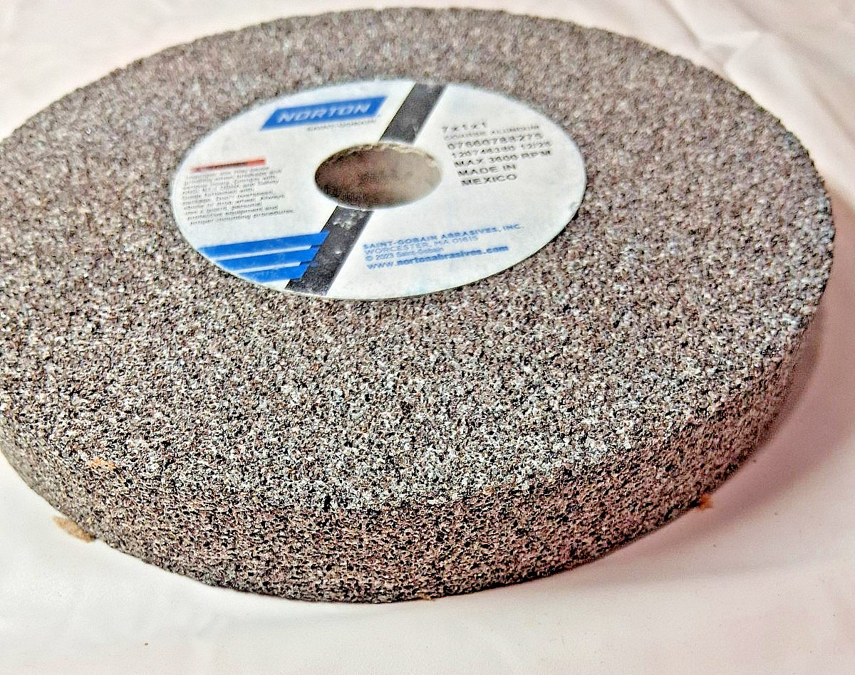 Norton Aluminum Oxide Bench Grinding Wheel 7x1x1 In 36 Grit Coarse 88275
