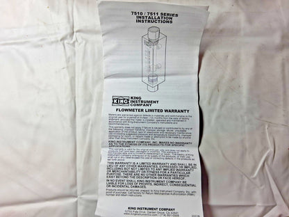 King Inline Flowmeter 1" FNPT Port Block Style 7510216A-02