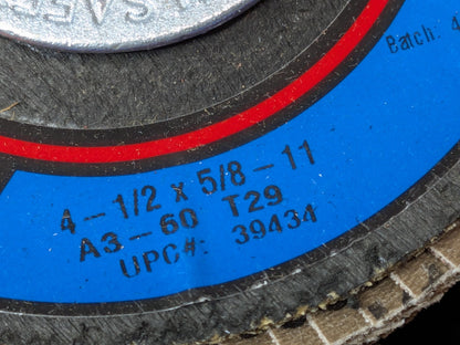 CGW Abrasives Flap Discs Aluminum Oxide Type 29 4-1/2"Dia 60G QTY 10 39434
