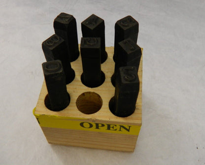 Pro 8 Piece, 1/4" Character Steel Stamp Set incomplete 06091