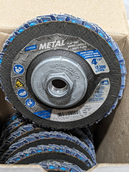 NORTON Flap Disc 4-1/2" Dia, 36G, Zirconia Alumina, Type 29 Qty 7 662544199