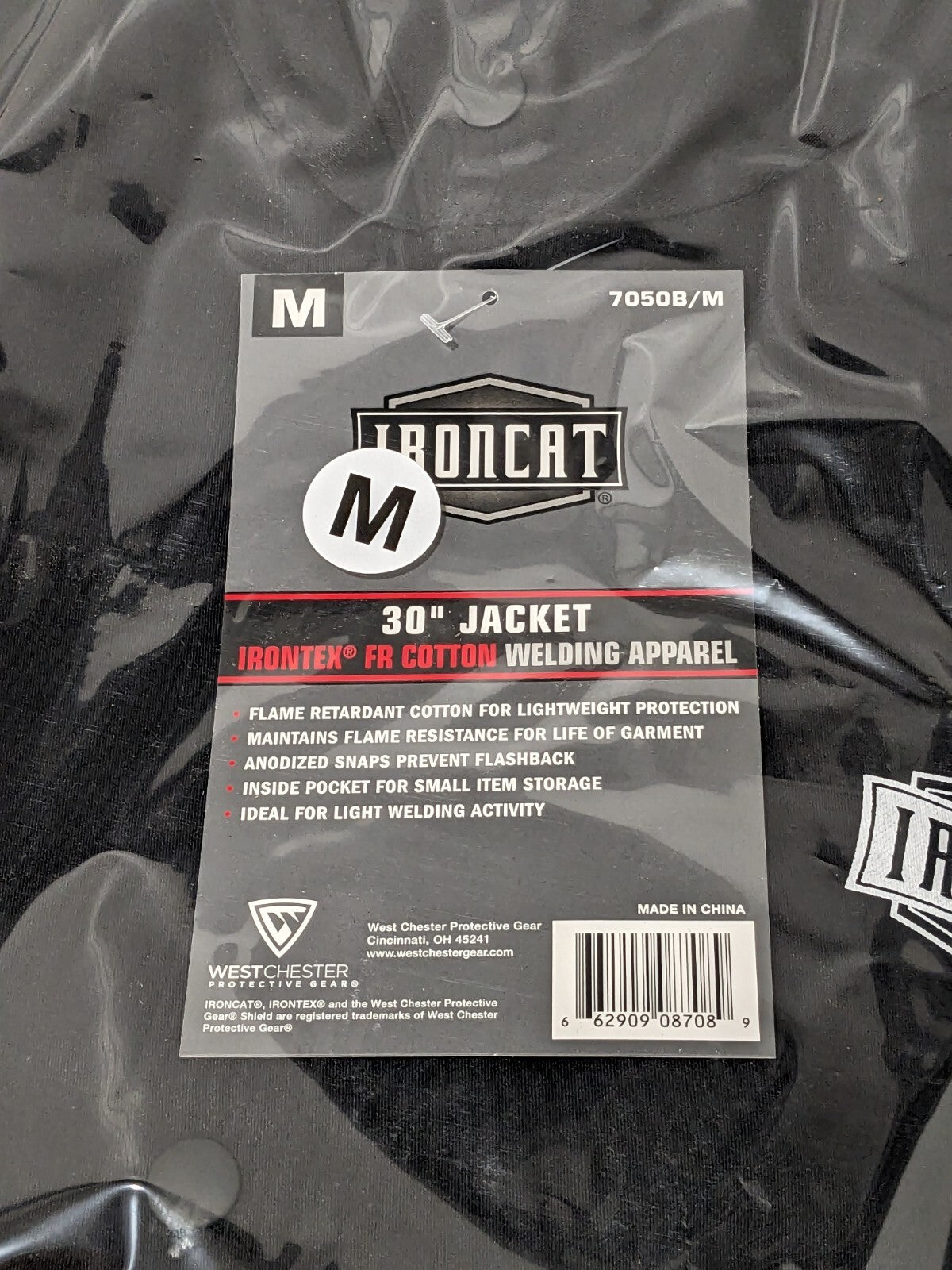 Ironcat: Flame-Resistant &amp; Welding, Size Medium, Sateen Cotton Qty 2 7050B/M
